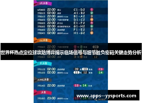 世界杯热点定位球攻防博弈揭示临场信号与细节胜负密码关键走势分析